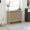 WIFESE HeizköRperverkleidung 112x19x81.5 cm Braun HeizköRperverkleidung HeizköRperabdeckung Speicherfunktion Holzgitter HeizköRperverkleidung RippenheizköRper Lamellenwand Holzverkleidung