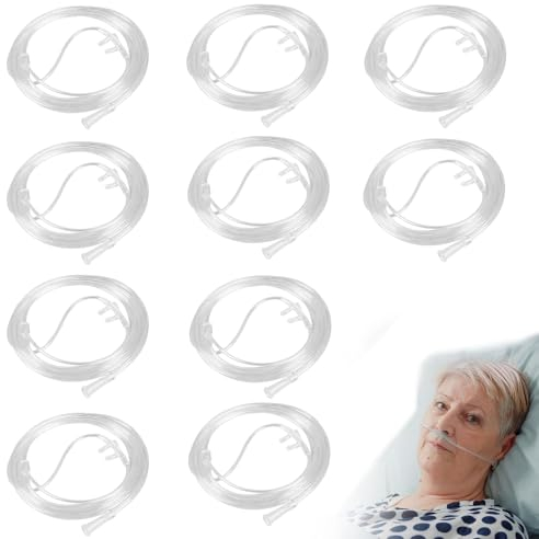 Sauerstoffbrille Nasenbrille Sauerstoffschlauch aus Silikon: Nizirioo 10 Stücke Nasenbrille Sauerstoffbrille mit 200cm O2-Schlauch für Sauerstoffgerät Atemtherapie- und Inhalationsgeräte