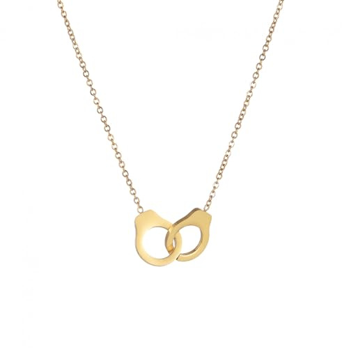 MIELEU Collar colgante Simple esposado colgante gargantilla collar cadena collar para mujeres pareja regalo de cumpleaños joyería fiesta de halloween joyería