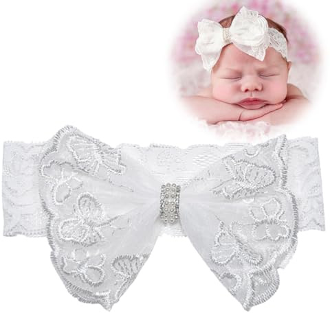 fascia per capelli bambina, fascia per capelli bambina fascia di pizzo bianco bowknot con fibbia fascia per capelli bambina fascia per capelli bambina fibbie fascia per capelli bambino