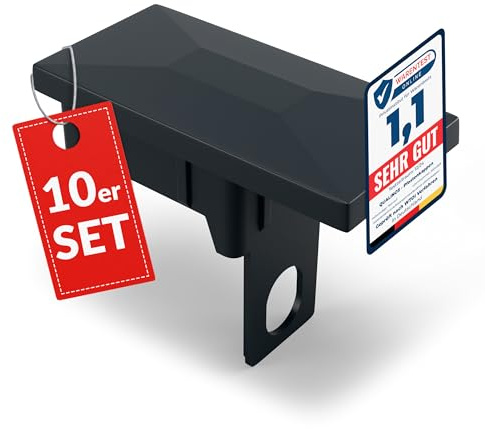 Qualinos 10x Zaunkappen Kunststoff 40x60mm mit Sicherungssteg | Pfostenkappen für Doppelstabmattenzaun | Abdeckkappen UV-stabilisiert | Zaunpfosten Kappen Made in Germany (Anthrazit 7016)