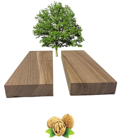 ARMLAZER Bâton de noyer, blanc en bois de noyer, raboté sur quatre côtés bâton en bois de noyer, blanc en bois foncé pour le produit DIY (2 pièces 3x10x30)
