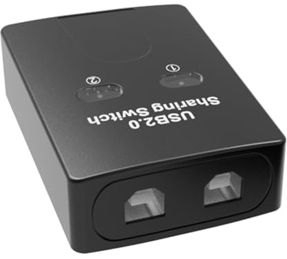 Lodoot Partager d'imprimante USB 2 en 1 sortie 2 ordinateurs partagent 1 imprimante, souris, claviers, câble d'imprimante USB 2.0 2 ports hubs périphérique de partage d'imprimante