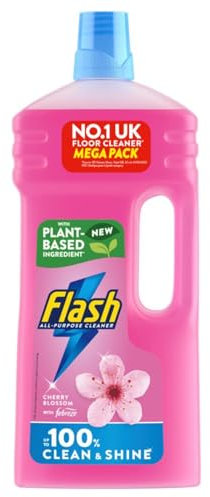 Flash All Purpose Multi-Surface Floor & Kitchen Cleaner Crisp Lemon, Cherry Blossom & Lavender 950ml-1.5L Cuts Grease, Removes Dirt, Leaves Fresh Scent No Bleach Pink - 1 Pack (1.5L)