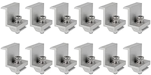 Yindhgdr 12 Piece Solar Module Bracket End Clamp, End Clamp, Side Clamp for PV Solar Module Roof Mountings (40MM)
