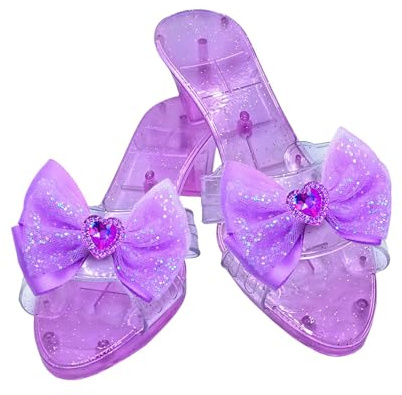 Jiuvaso Scarpe da Principessa per Giochi di Ruolo con Fiocco, comode e travestite, Sandali in Gelatina per Bambine, Regalo per la, Viola