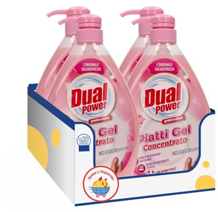 Detergente Piatti Gel Concentrato 1L – Delicato sulle Mani – Variazioni 4/8/12 Pezzi (4)