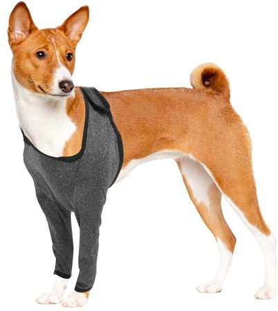 CAPASTEC Främre ben skyddsfodral för hundar, rekreationsskydd hund, framben, armbågsbandage skydd för varma fläckar, sår, bandage, XL, grå
