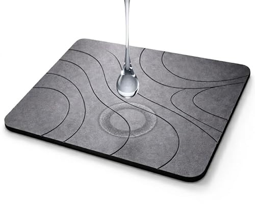 VERADGROUP® Alfombra Diatomita Baño 60x40cm - Piedra Absorbente de Secado Instantáneo, Placa Antideslizante, Antibacteriana y Ecológica para Ducha y Cocina - Gris