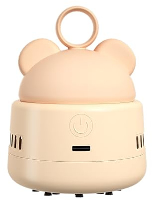 ERYUE Aspirateur de Bureau Compact et Léger, Balayeuse de Poussière sans Fil pour Clavier, Bureau, Maison, Enfants, ABS Bleu (Beige)