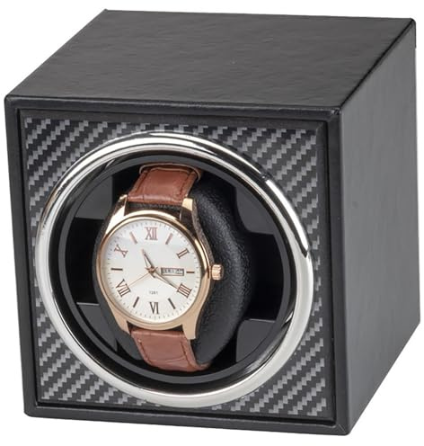 HCZKIUJY Automatischer Uhrenbeweger für eine Uhr, aus Holz, selbstaufziehende mechanische Uhrenbox, Uhrenaufbewahrung, Wickelgehäuse mit leisem Motor, verstellbares Uhrenkissen aus Memory-S