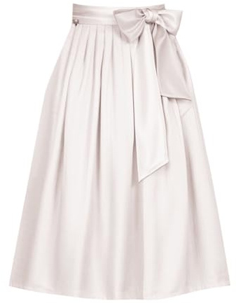 Grembiule da donna Dirndl, lunghezza media, per matrimoni, feste medievali, Oktoberfest, gonna a pieghe per costume bavarese, O beige., L