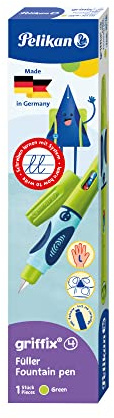 Pelikan griffix Schreiblern-Füller für Linkshänder, Grün, 1 Stück auf Blisterkarte