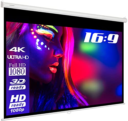 ESMART Economy EXR Rollo-Leinwand [Größenauswahl] 200 x 113 cm (90) | Format 16:9 | Heimkino Beamer Projektionsleinwand Rollo Leinwand LCD LED