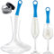 Boao 3 Pcs Decanter Cleaning Brush Wine Glass Cleaner Brush Flexible Bottle Cleaning Brush Set with Cleaning Beads Household Tools for Cleaning Decanters Goblets Glasses Cups(Blue)