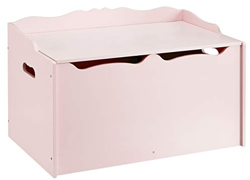 Amazon Basics Caja de juguetes de madera, color rosa 76.2 cm x 40.64 cm x 46.99 cm