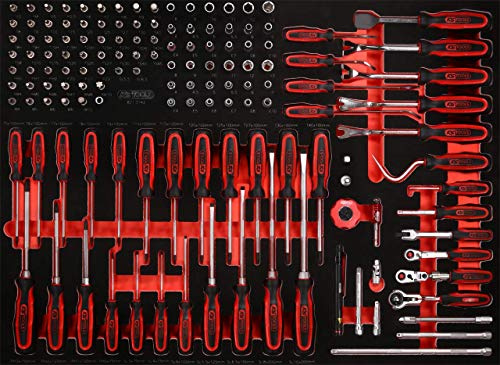 KS Tools 821.0142 1/4'' Steckschlüssel- / und Schraubendreher-Satz in Schaumstoffeinlage, 142-tlg