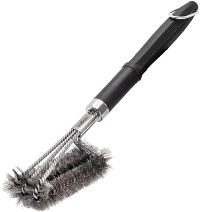 Grillfürst Premium Grillbürste mit Edelstahl Borsten und schraubbarem Griff, 45 cm - Grill Reinigungsbürste für Grillrost, Grillrost Bürste mit langem 3-Fach Bürstenkopf