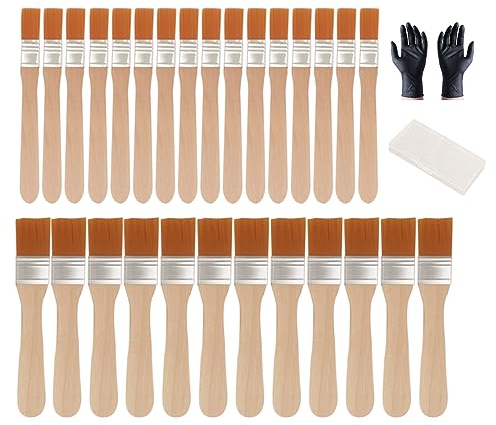 Zzcy 28 Stück Malerpinsel Mit 5 Paar Gummihandschuhe,kleine Pinsel zum Basteln,Nylonborsten Flachpinsel,Malerpinsel Set,Flache Pinsel für Kinder,Flächenstreicher für Kunst Malerarbeiten,Zwei Größen