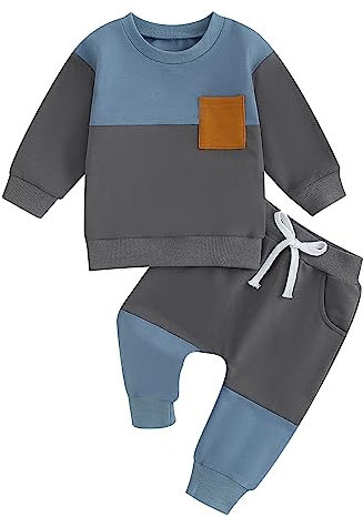 Vioyavo Bambino Sportivo Invernale Top + Pantaloni Col Manica Lunga Felpa 2-3 Anni