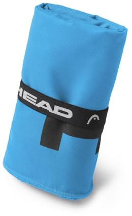 HEAD Active - Mikrofiberhandduk med resår, lätt snabbtorkande gymmet handduk, giltig som mångsidig handduk - Reseresbesparande absorberande badrumshanddukar 60 x 110, Uniform Blue