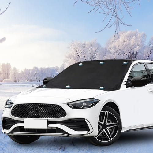 Uoimky Copri Parabrezza Auto, Copertura Protezione Parabrezza con Magnete Telo Parabrezza Auto Antigelo per Neve, Gelo, Ghiaccio, Anti UV, Polvere, 210 x 120cm