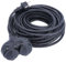 as - Schwabe Gummi-Verlängerungsleitung, 20 m H05RR-F 3G1,5 Kabel mit Schutzkontaktstecker und 2-Fach Schutzkontaktkupplung inkl. Schutzkappe, Verlängerungskabel 230V, 16A, IP44, Schwarz, 60662