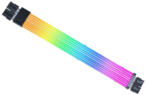 Lian Li Strimer Wireless GPU 2x6+2-Pin RGB Extension Cable – 116 Addressable LEDs, 2.4 GHz Wireless Connection, L-Connect 3 Compatible, Premium Sleeving (Wireless Controller Not Included)