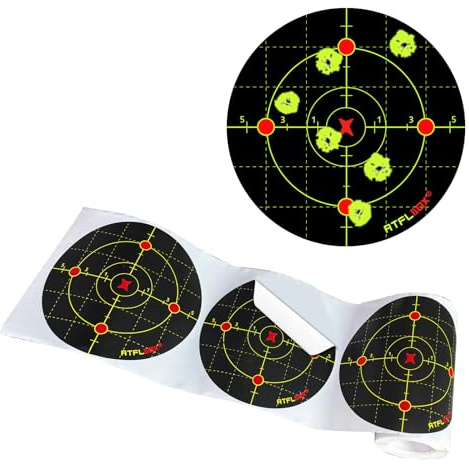 100 pièces Cible de tir à éclaboussures 15.2 cm Cibles en Papier Autocollantes avec Autocollants fluorescents réactifs à l'impact pour l'entraînement au tir au Pistolet, à l'airsoft et à la Carabine
