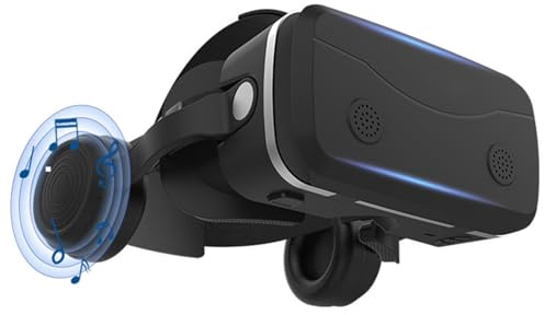 3D-headset för virtuell verklighet: VR-glasögon för smartphone | uppslukande visning med justerbar lins | Elektronisk utrustning kompatibel med flera mobila enheter för utrustning däremellan