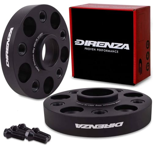 Direnza 25mm Hubcentric Wheel Spacers | 5x112 | M14x1.5 | 57.1mm | Supplied as Pair | Compatible With VW Volkswagen Golf GTI GTD R/Audi A3 A4 / Seat FR/Skoda VRS LightweightHub-Centric Spacer