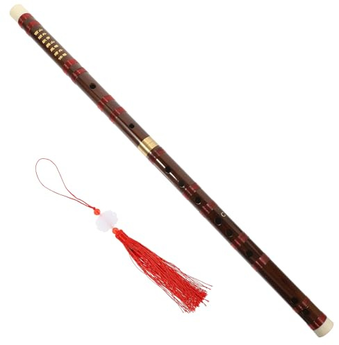 HINTRMENT Flauta de Bambú C en Do para Principiantes y Estudiantes, Instrumento Musical Portátil de Estilo Antiguo, Flauta Adultos, Calibración Precisa y Superficie Pulida Segura para Dedos
