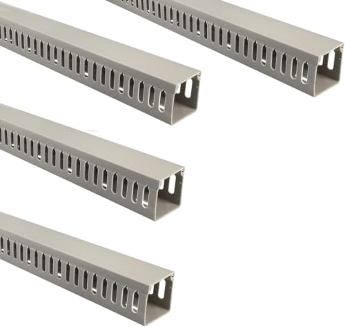 Jandei 4-pack kabelränna, skrivbordsorganisatör, skrivbordsorganisatör, PVC-skydd, grå, längd 40 cm (40 x 40 mm)