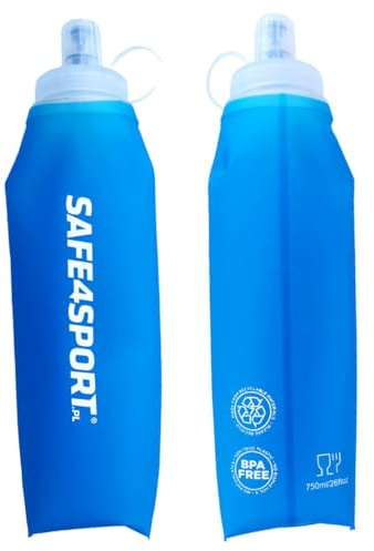 SAFE4SPORT Soft Flask 750 ml blu - borraccia pieghevole - borraccia morbida in TPU - borraccia sportiva morbida