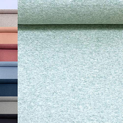 MAGAM-Stoffe Laura Bündchenstoff Grobstrick Uni Oeko-Tex Meterware 50cm (35. Meliert Mint)