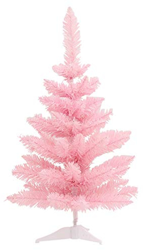 BESPORTBLE Mini Weihnachtsbaum Tannenbaum Rosa Künstlicher Christbaum Miniatur Tanne Tischdeko für DIY Basteln Schaufenster Xmas Party Weihnachtsdeko 60 cm