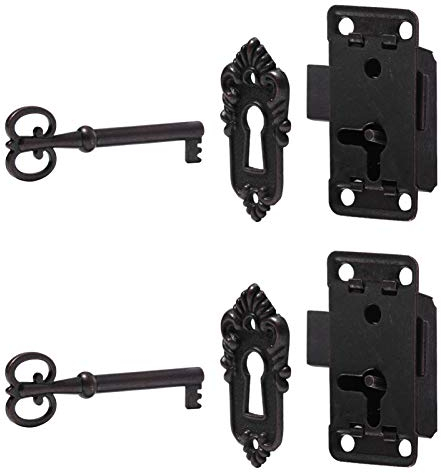 Housoutil Möbelschloss Antik, 2 Stück Schrankschloss Antik, Schrankschloss Mit Schlüssel, Möbelschloss Mit Schlüssel Für Antiken Schrank Aufbewahrungsschrank