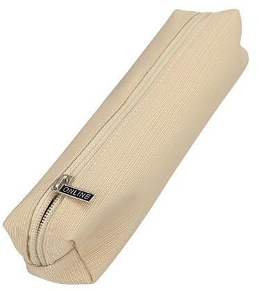 Online Premium-Schlampermäppchen/Pencil Case Retro Beige I Stylisches Schlamperetui für Jungen & Mädchen I Federmäppchen mit praktischem Reißverschluss I 1 Fach I Ideal für Schule, Uni & Büro