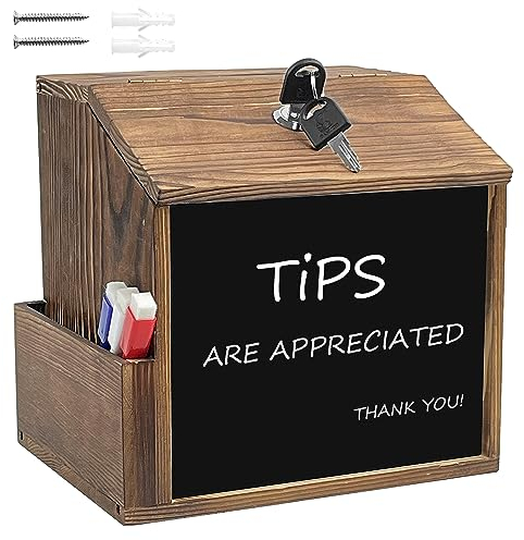 Buzónes Urna de Recogida de Llaves de Madera, Caja de Sugerencias con Cerradura, 21 x 16 x 19.6 cm Cajas de Donación Benéfica Votación de Madera (Madera)