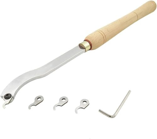 BomDog Scalpello, Set Di Scalpelli per Tornitura Del Legno, Strumento per Troncatura con Manico in Legno ad Anello con 4 Tipi Di Estremità, Set Di Scalpelli per Tornio per la Lavorazione Del Legno