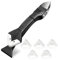Silicone Remover Tool Kit - 3-in-1 Caulking Finishing, Grout Scraper, and Smoothing Tools - Includes 4 Replaceable Silicone Pads for Kitchen, Bathroom and Floor Sealing