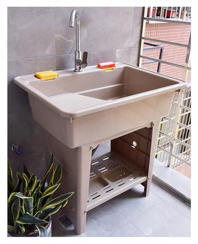 Lavandino Per Lavanderia Con Rubinetto, Indipendente In Acciaio Inossidabile, Per Interni Ed Esterni, Acqua Calda E Fredda