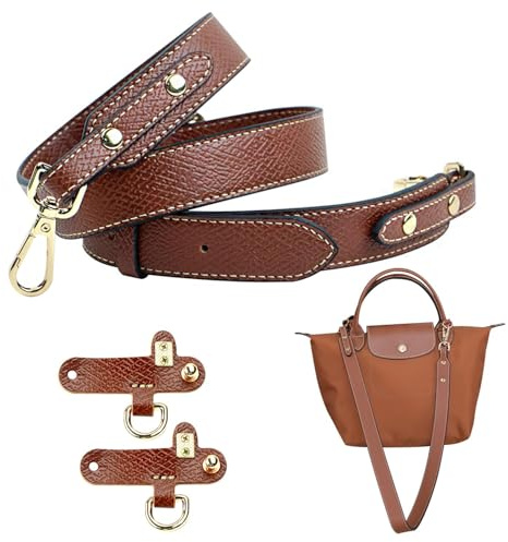 gexuamz Correa para Bolso para Longchamp, Mujer Ajustable Cuero Bandolera, No Punch Hombro Cinta Repuesto para Mini Mochila, Correas de Transporte de Cuero Longitudes 100cm Marrón, Anchura 250mm
