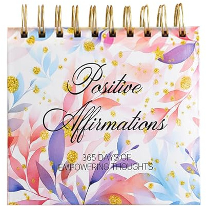 Affirmationskalender - 365 dagars motiverande skrivbordskalender, inspirerande kalender | Skrivbord daglig citatskalender, evig skrivbordskalender, motiverande stående kalender, positiv kalender för