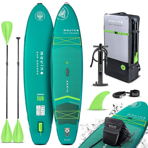 Movino Paddle Gonflable Adulte - 2in1 Sup Kayak - Jusqu’à 165 kg - avec Pagaie - 350 x 83 x 15 cm - Planche de Stand Up Paddle Adria 11’6