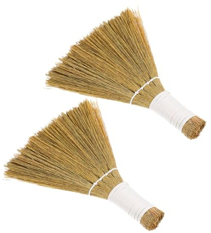 YARNOW Piccola Scopa Portatile a Mano in Erba Morbida per Pulizia della Scrivania e del Tavolo, Set da 2 Pezzi Versatile per Casa e Ufficio, Spazzola da Tavolo Leggera Senza Graffi