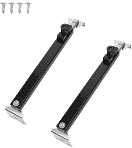 321 mm teleskopiska fönstergångjärn med skruvar, hölje fönster förblir säkerhetsbegränsare för husvagnar hem [2-pack – svart]