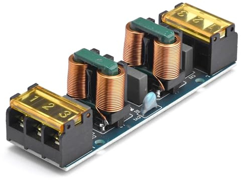 EaseSunny Módulo de filtro de potencia EMI de 25 A, placa de filtro de paso bajo de alta frecuencia de dos etapas para supresión de ruido y cumplimiento EMC, color negro
