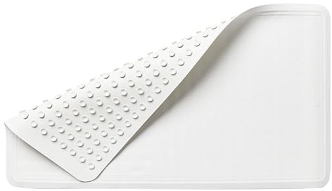 Rubbermaid Commercial Products Safti-Grip Bath Mat, Large, White, Suction-Backed, for Commercial/Residential Use for Home/Hotel/Shower/Bathtub