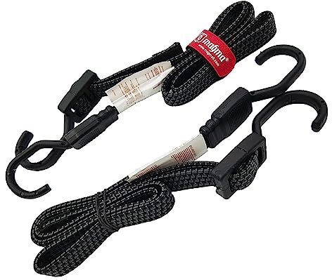 MAGMA Corda Elastica Piatta con Ganci | Corda Extra Forte e Resistente per Campeggio e per Assicurare Bagaglio, Portapacchi, Teloni, Bicicletta, Barca e Auto | Attrezzo Impermeabile per Fissaggio